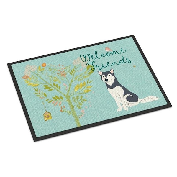 Carolines Treasures Carolines Treasures BB7594JMAT Welcome Friends Siberian Husky Indoor or Outdoor Mat; 24 x 36 in. BB7594JMAT - main